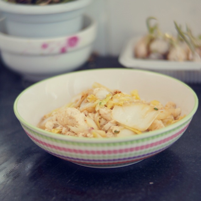 家常白菜煎豆腐