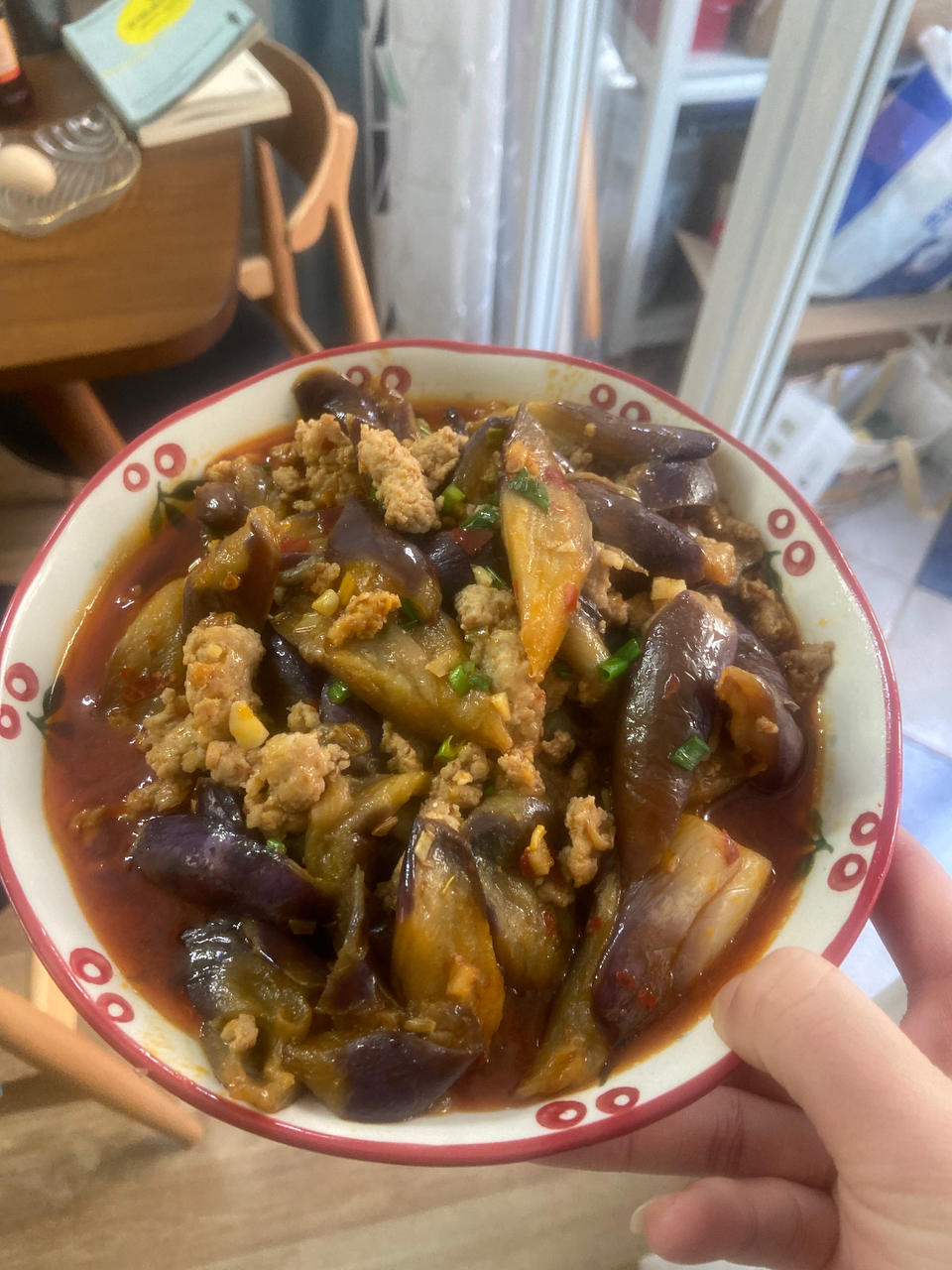 不用油炸超省油的鱼香肉末茄子煲