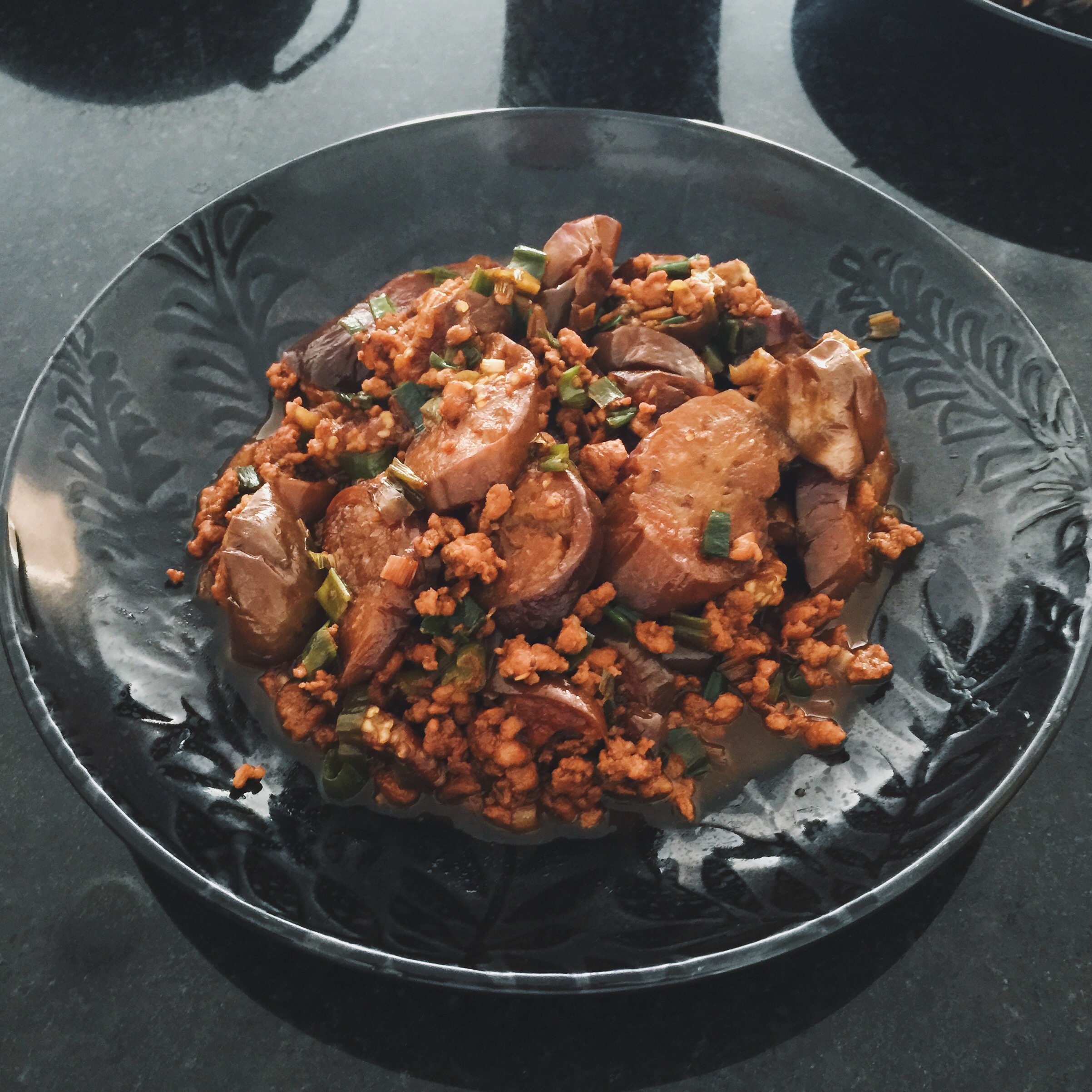 红烧肉末茄子