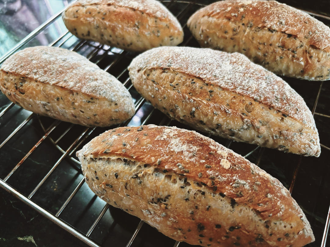 无需鲁邦种，直接法无油无糖谷物欧包