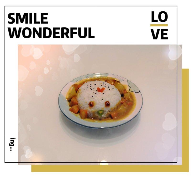 人见人爱花见花开🐤         三只小鸡日式咖喱饭