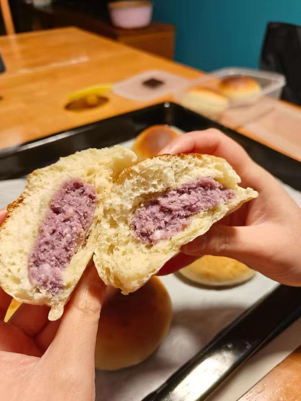 超级松软的芋泥早餐包