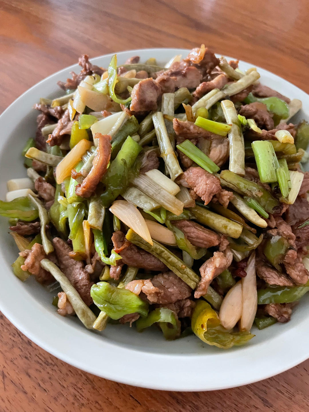 酸豆角青椒炒肉丝