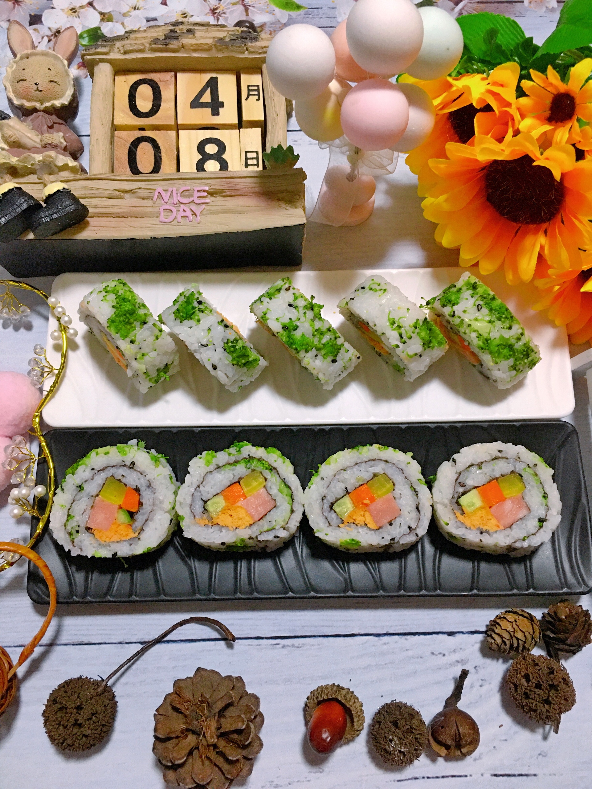 春天的气息「反卷寿司」的做法 步骤10