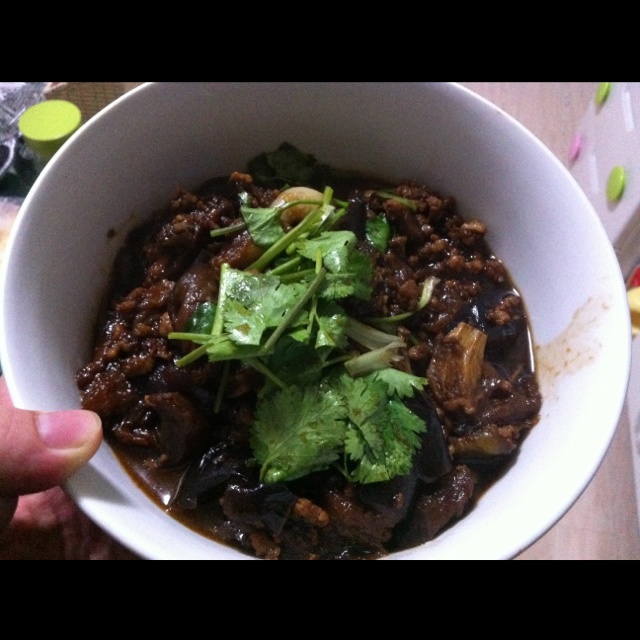 红烧肉末茄子