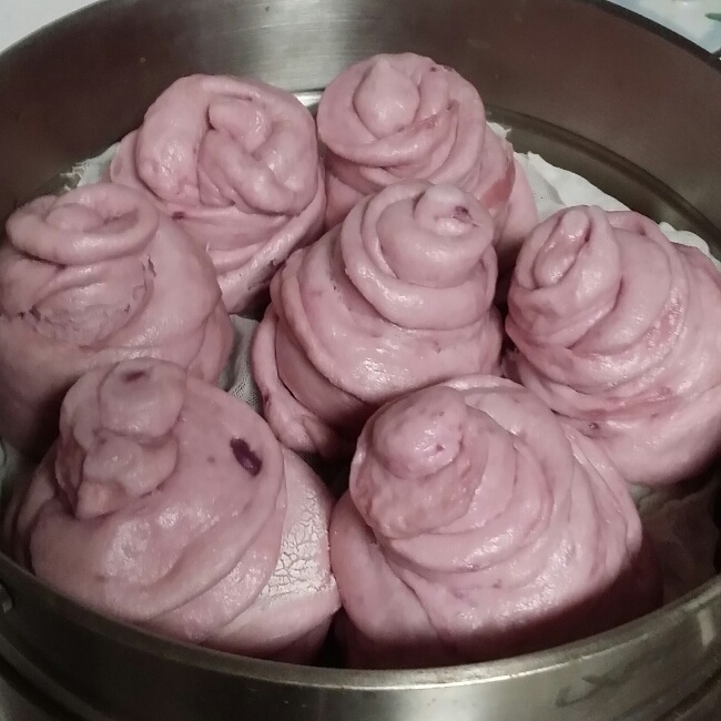紫薯玫瑰馒头