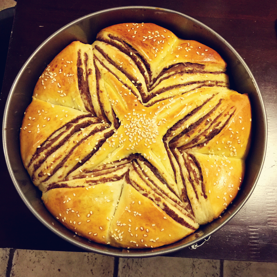 豆沙花式面包
