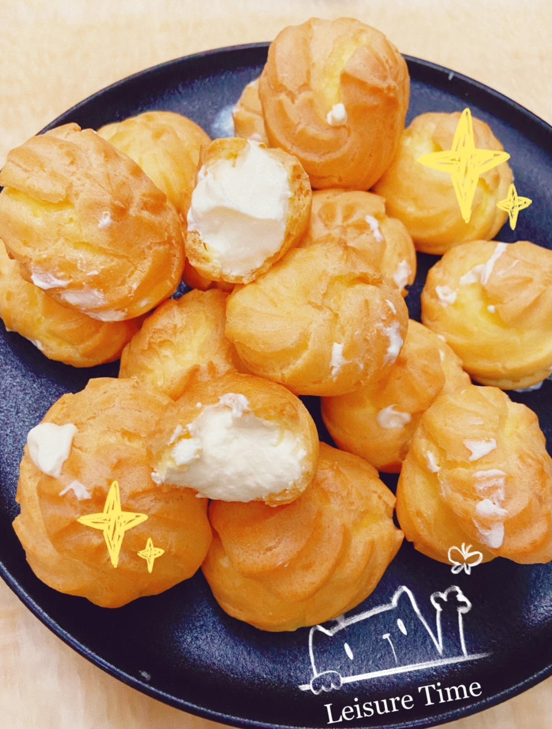 简单易成功的奶油小泡芙做法