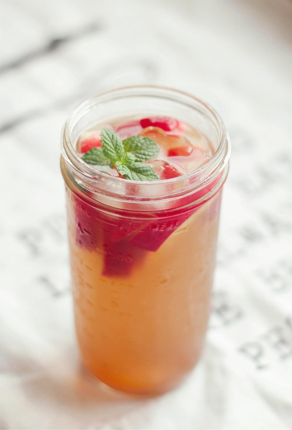 粉红呆呆做的夏日冰爽蜜桃冰茶