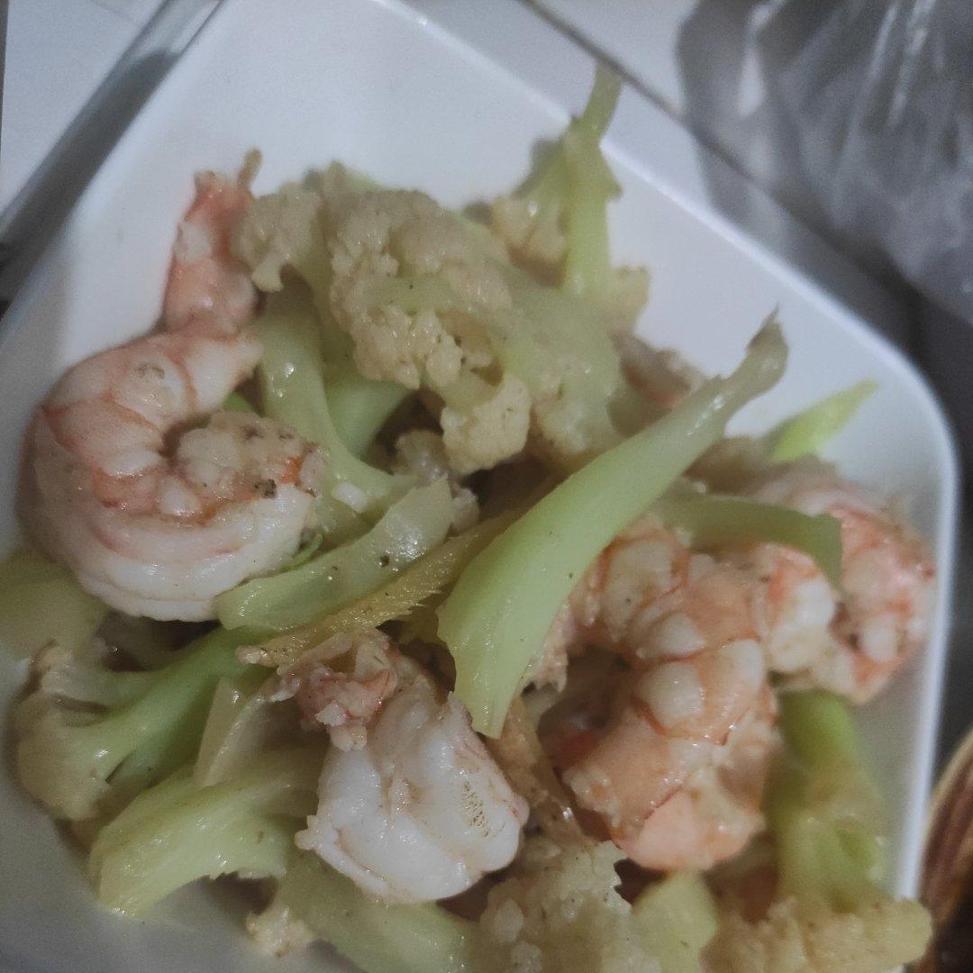 鲜虾花菜