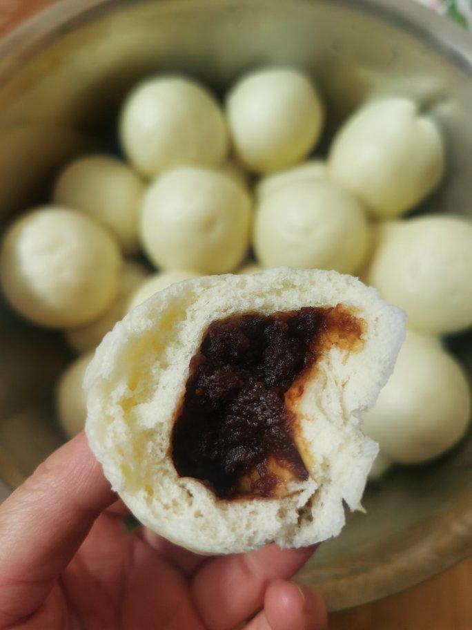 快手简易版    松软香甜   豆沙包  馒头