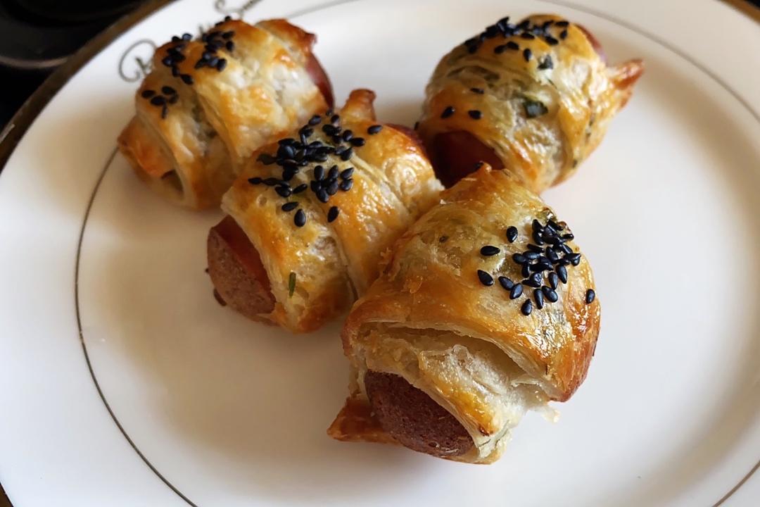 快手早餐：手抓饼变可颂面包（空气炸锅）