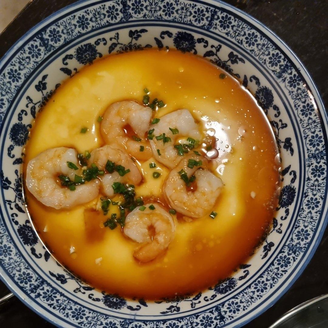 虾仁豆腐蒸水蛋