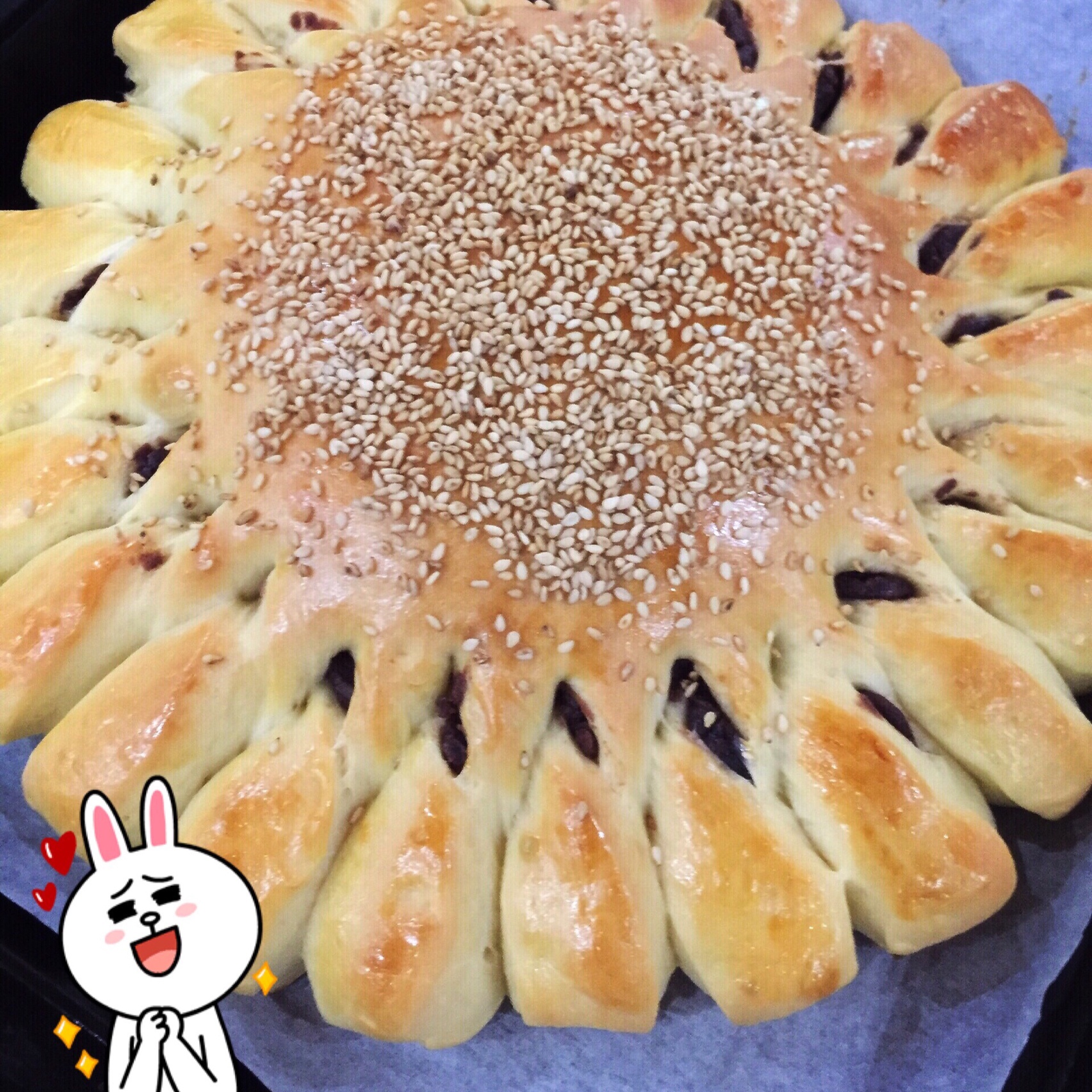 向日葵豆沙面包