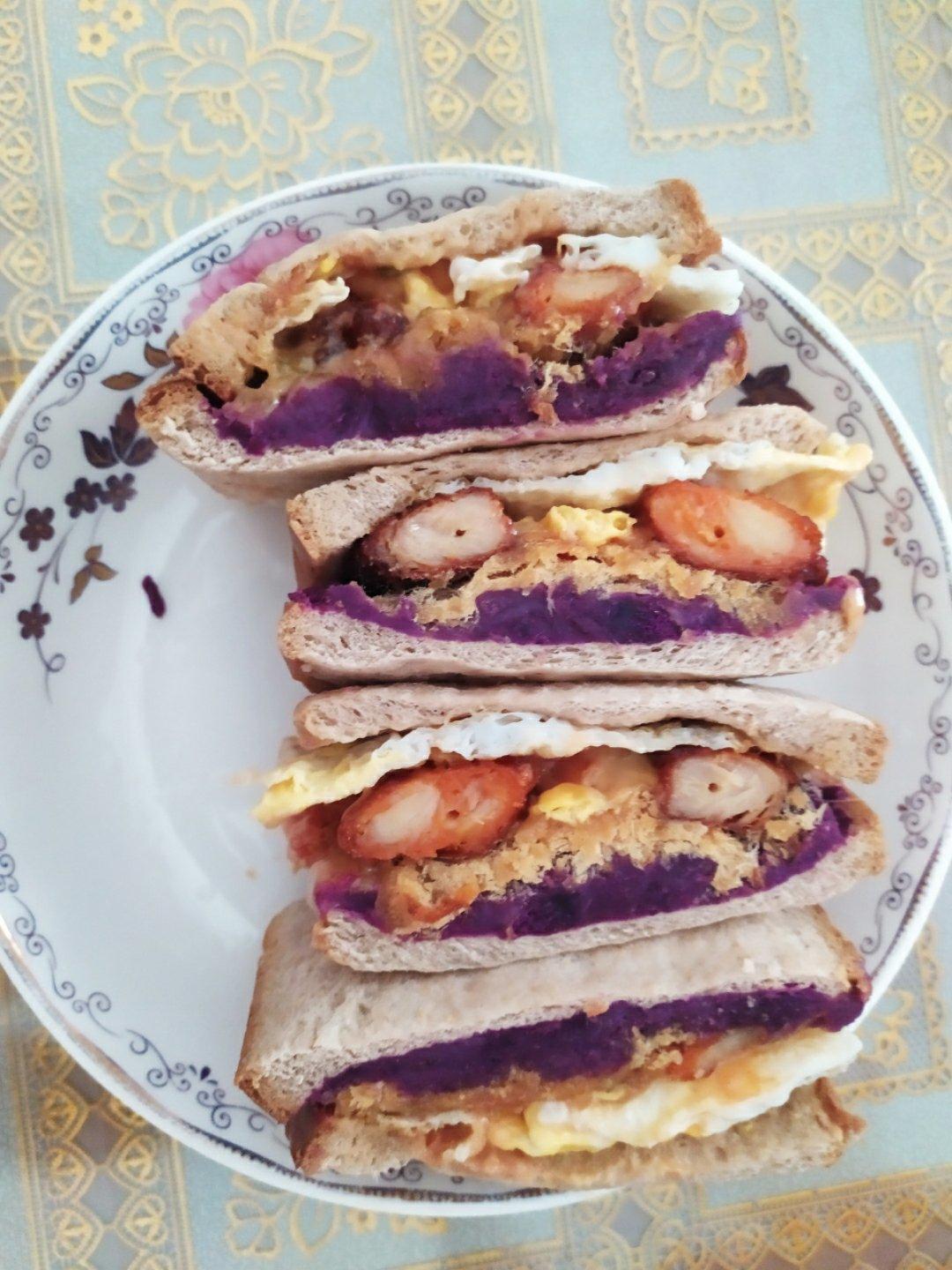 紫薯芋泥/鸡蛋肉松三明治大全🥪