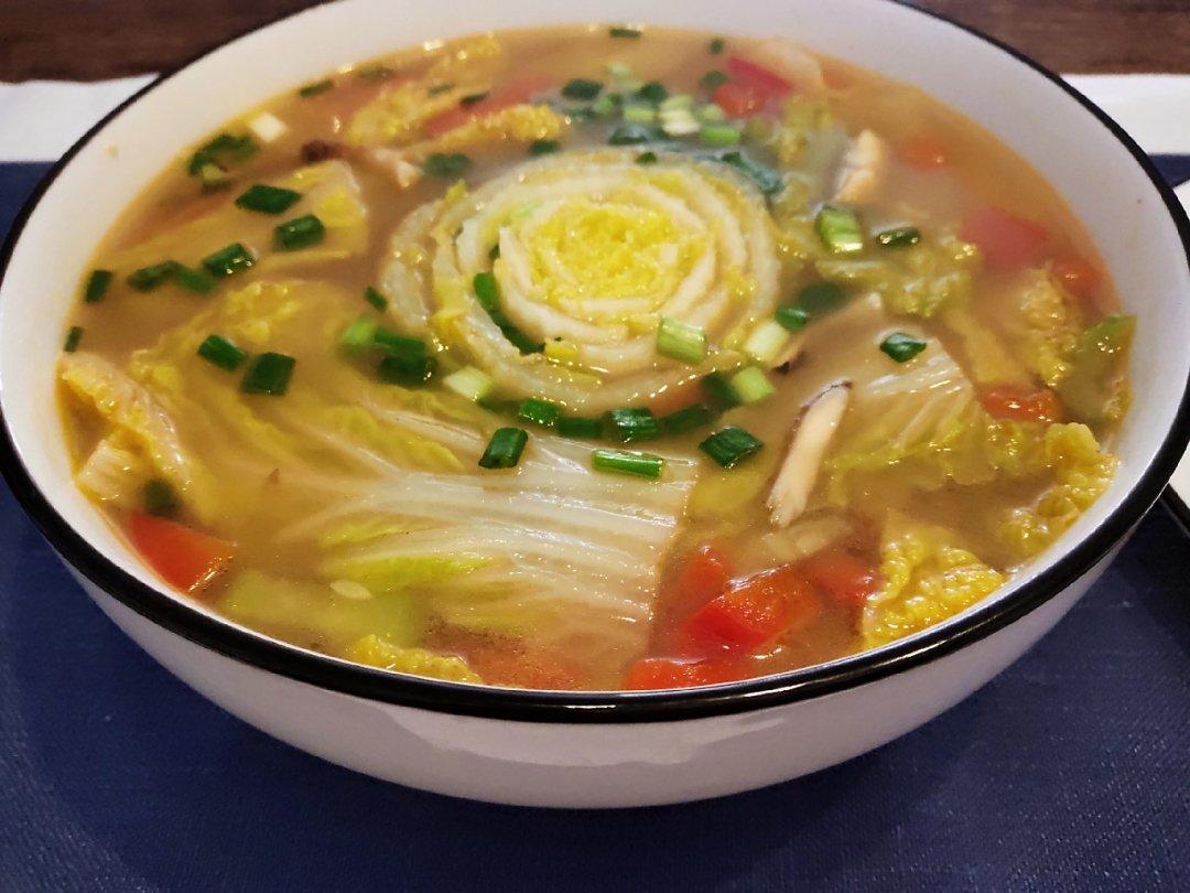 有机娃娃菜菌菇汤