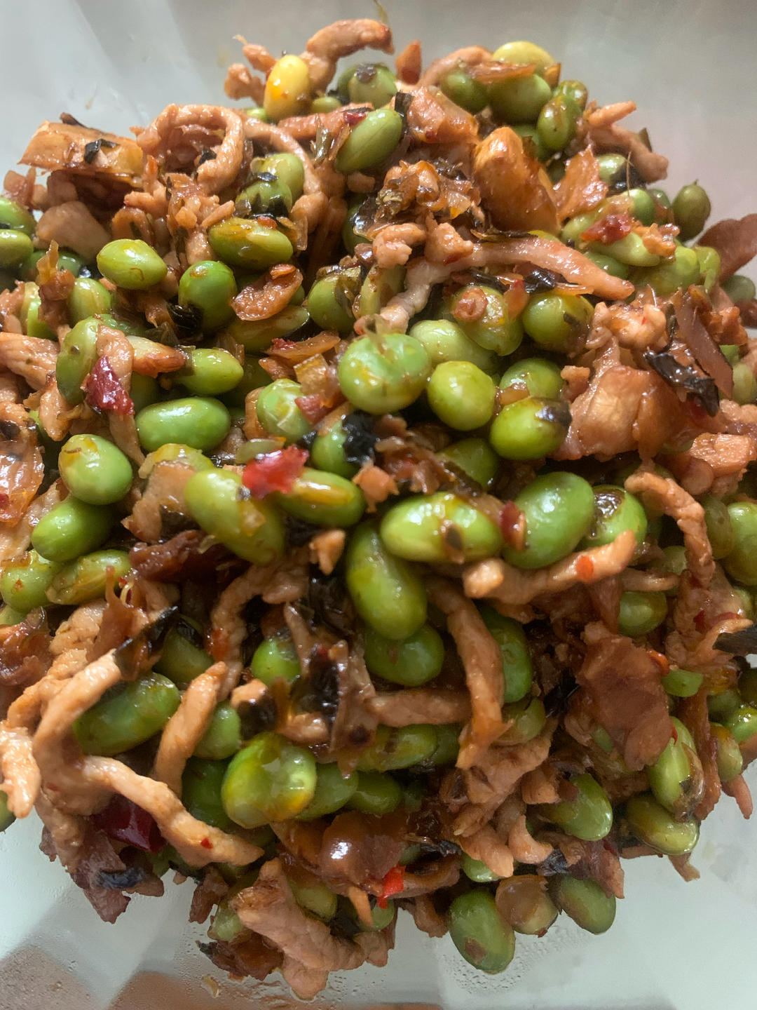 雪菜毛豆肉丝