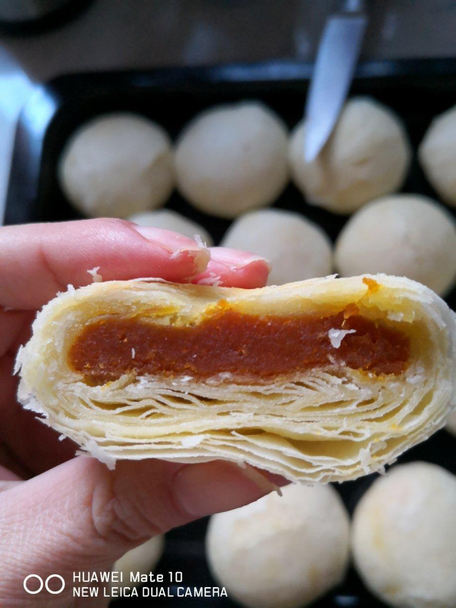 金沙板栗麻薯肉松酥皮月饼（霸王酥）