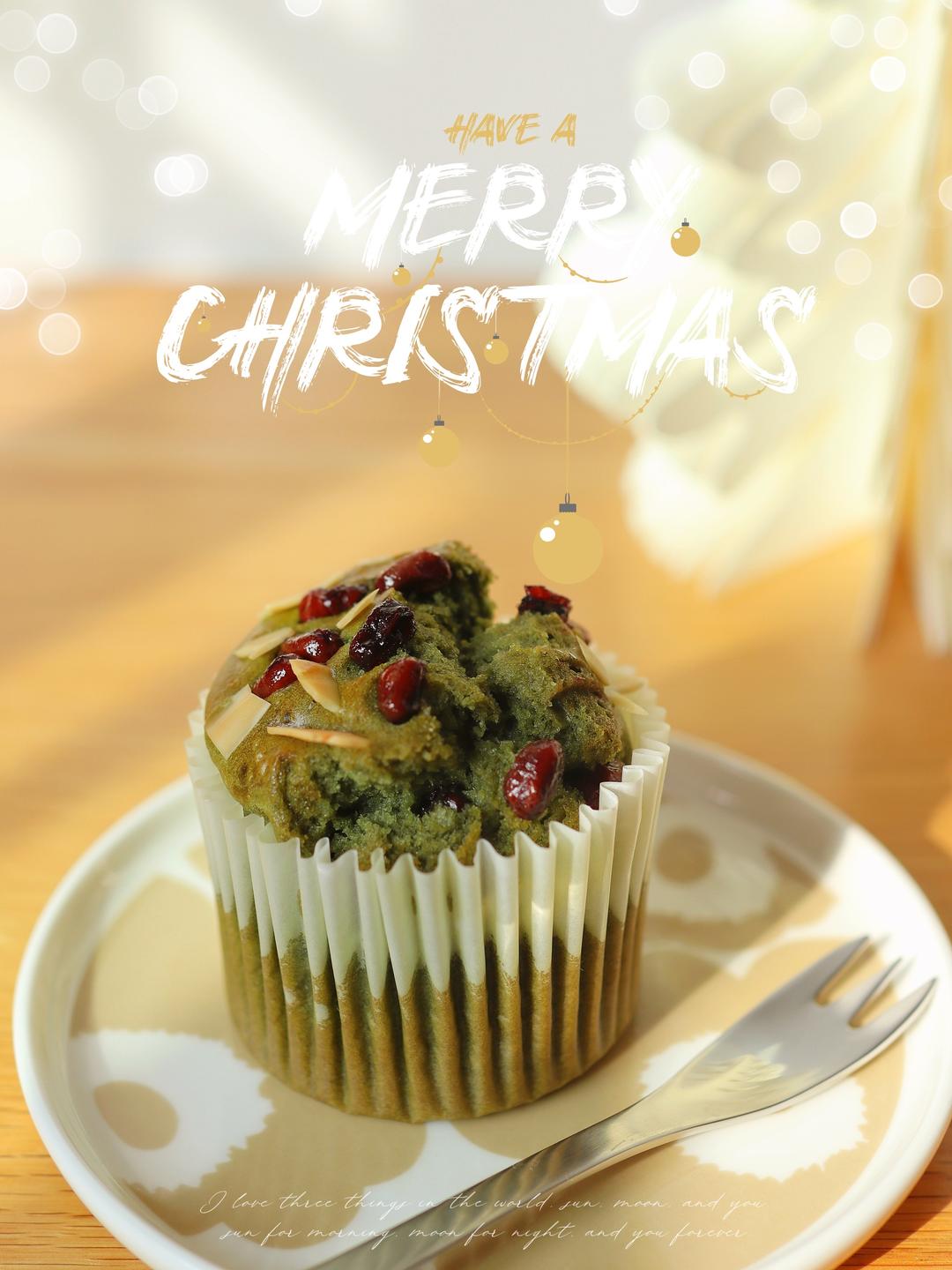 免打发的抹茶红豆玛芬蛋糕