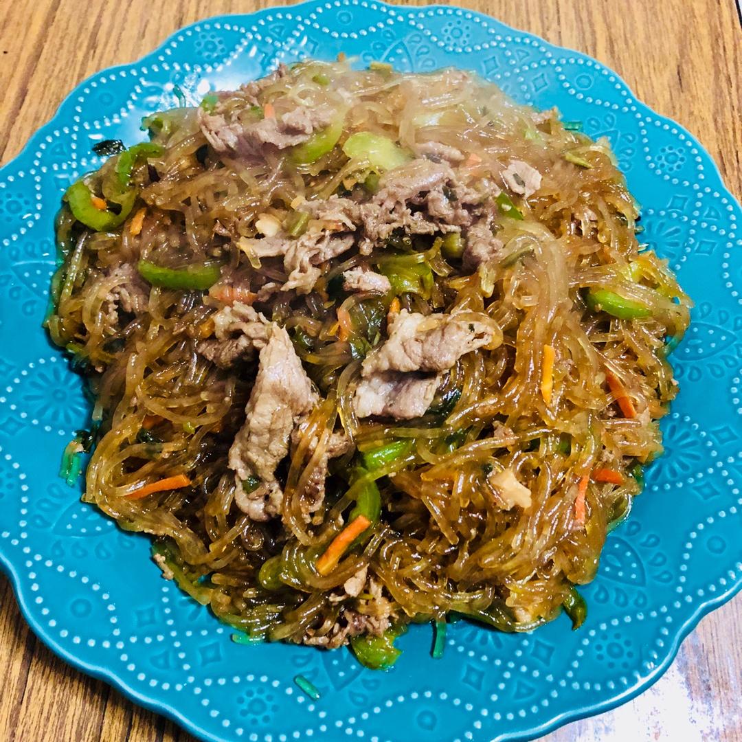 韩式粉丝炒杂菜 Korean Style Glass Noodles with Vegetables