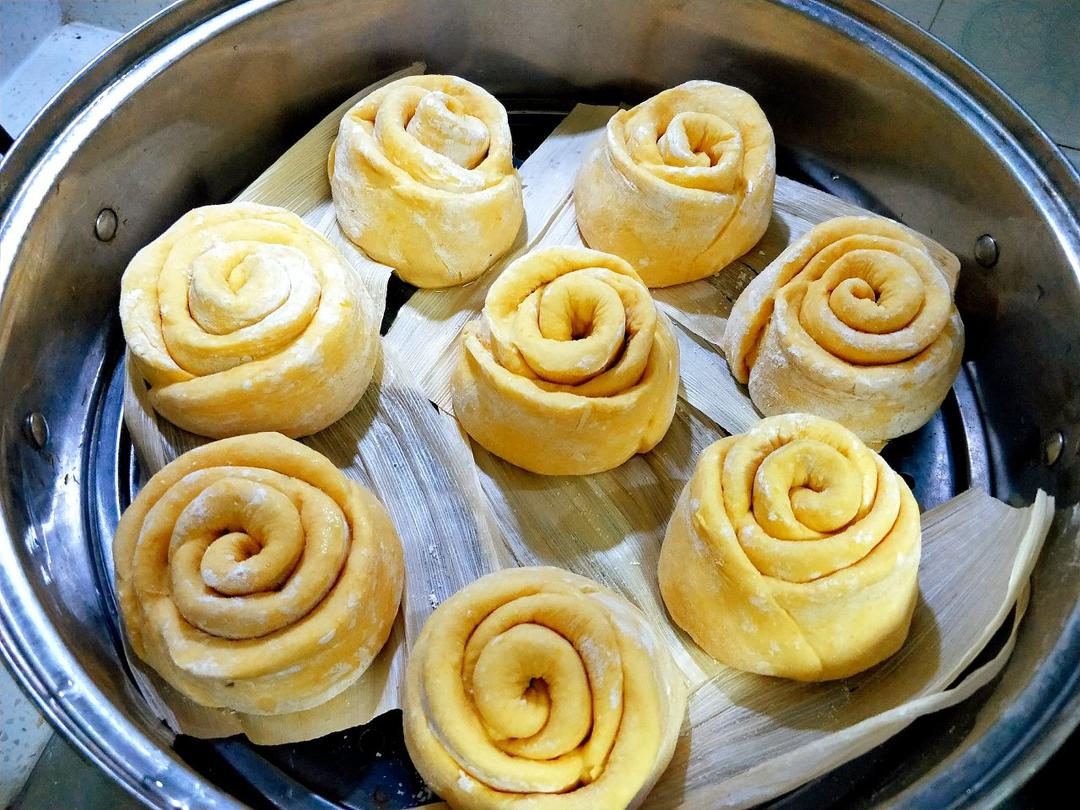 南瓜玫瑰花馒头