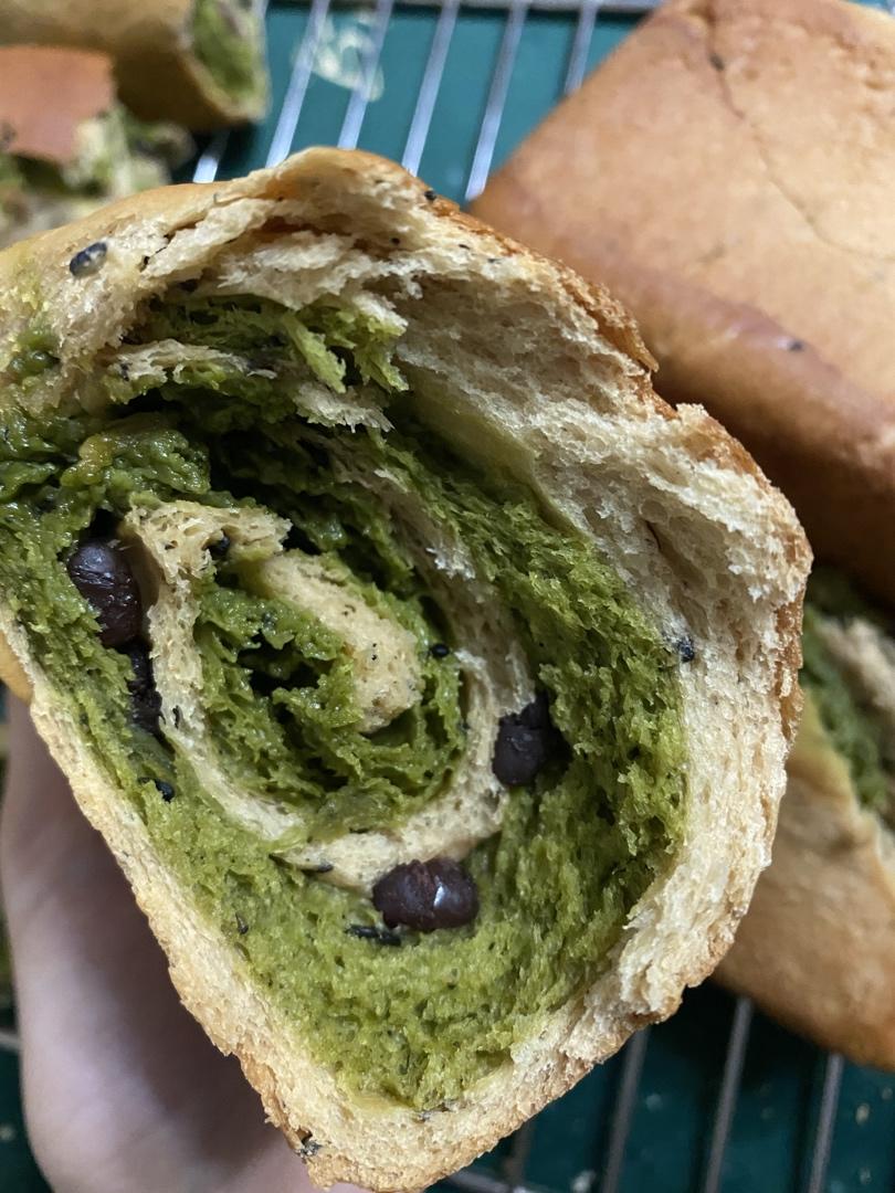 蜜豆抹茶双色吐司（波兰种）
