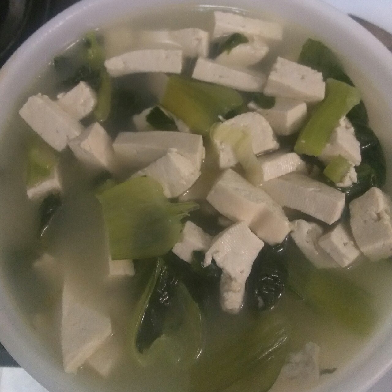 塌菜冻豆腐汤