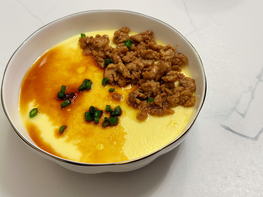 比布丁还要嫩！巨好吃又营养的肉末水蒸蛋