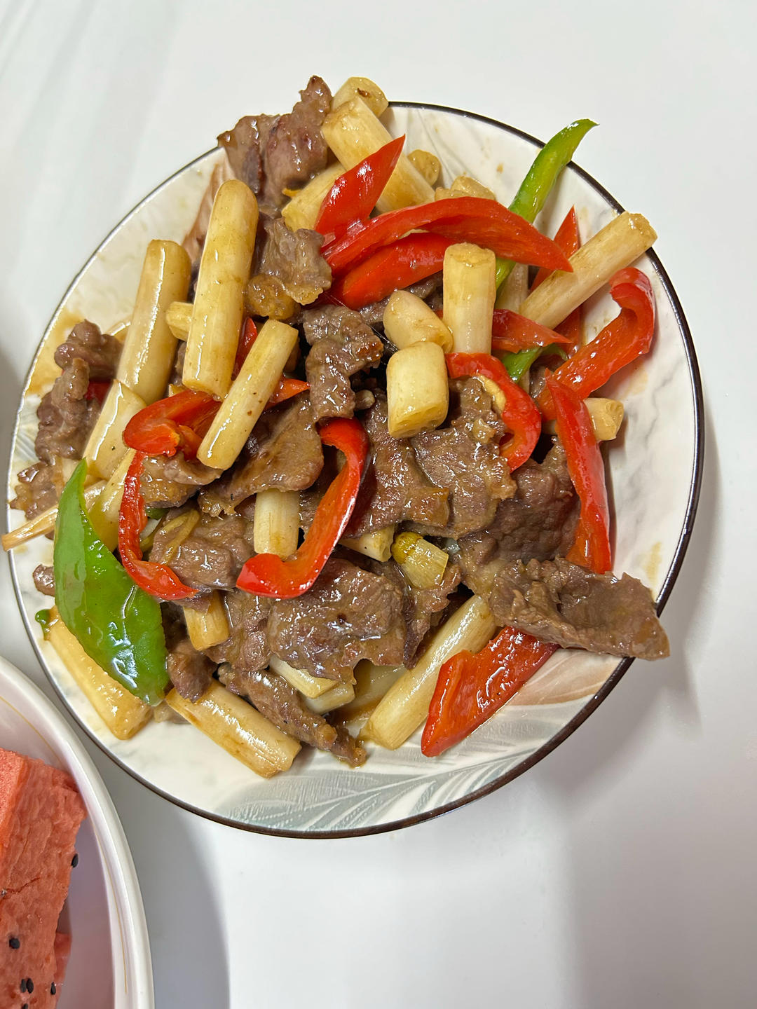酸辣藕带炒牛肉