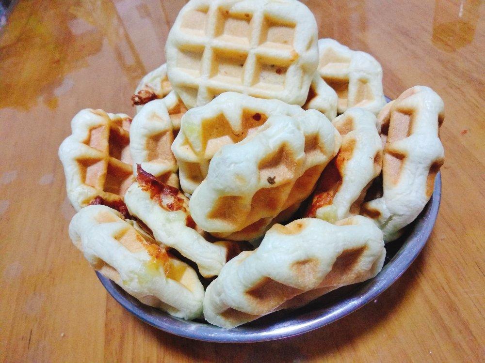 芝士香肠酵母版华夫饼—kenwood松饼机