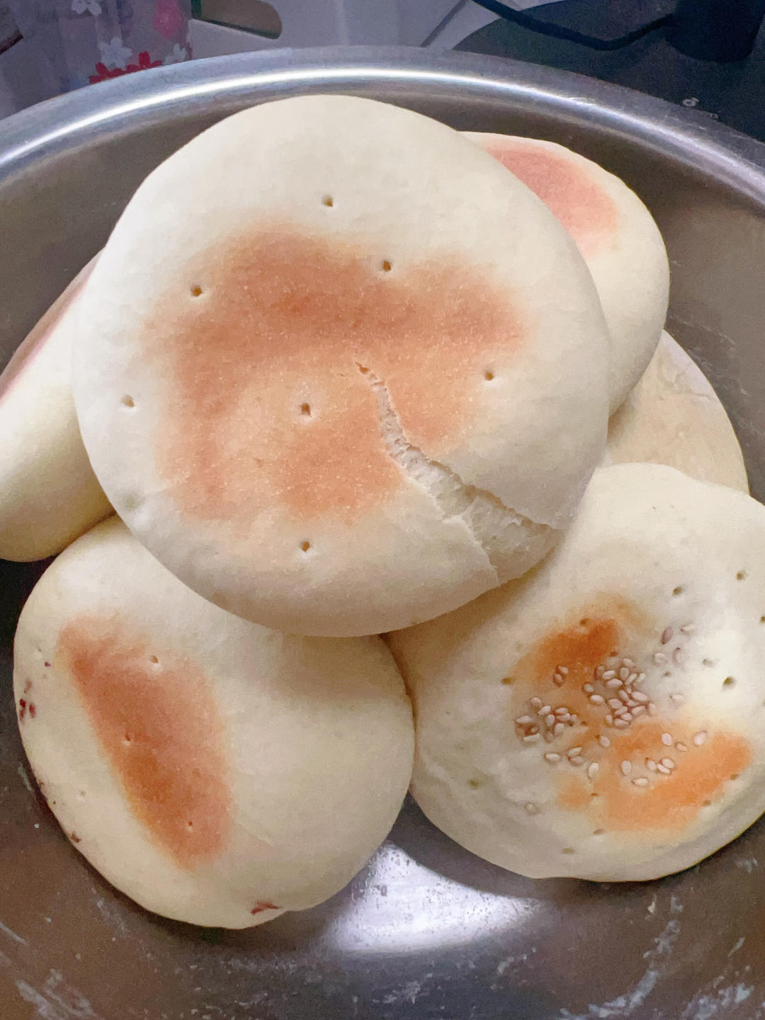 香甜快手紫米包发面饼