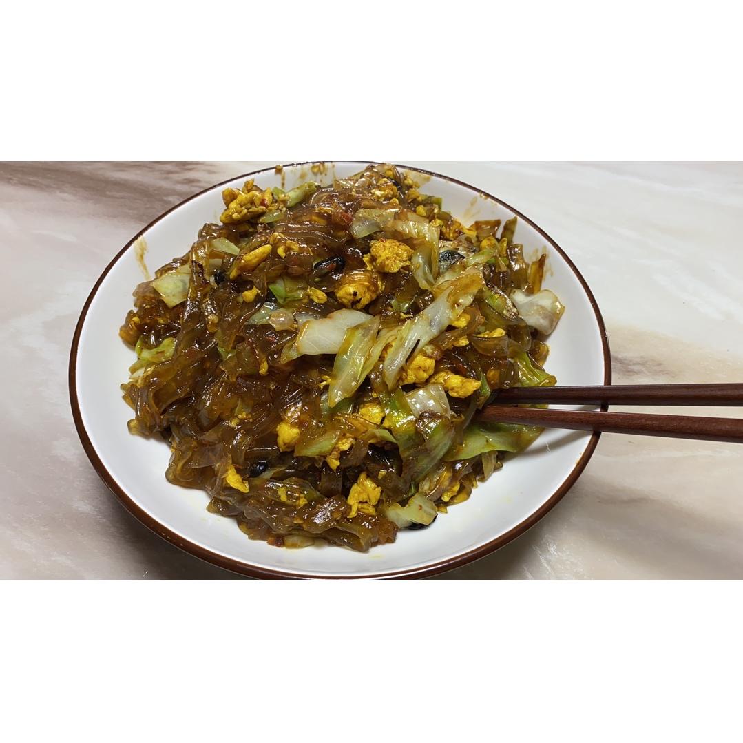 家常小炒：包菜炒粉丝