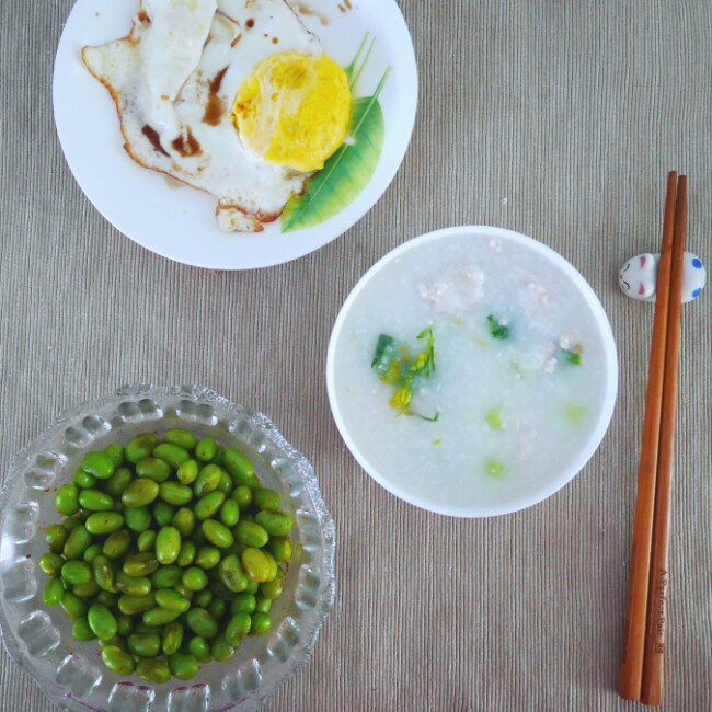 青菜瘦肉粥