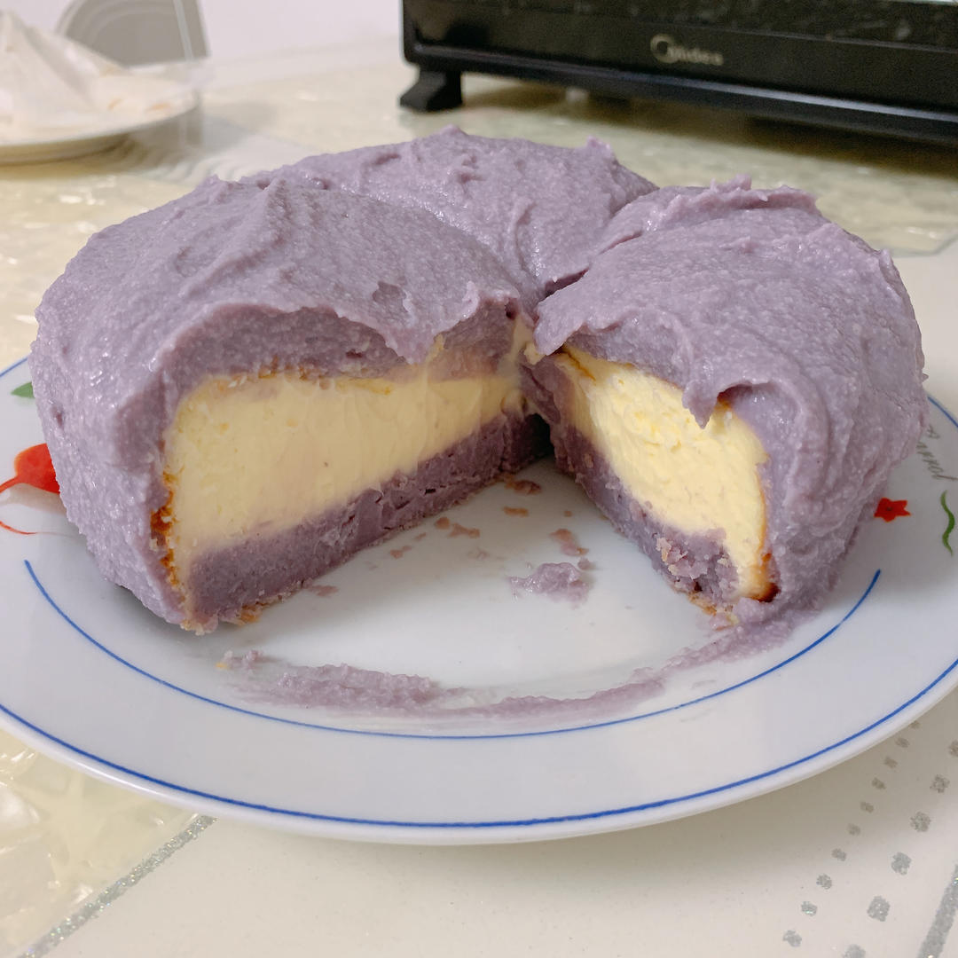 紫薯芋泥巴斯克蛋糕🍰温柔无比的粉紫仙女色系～