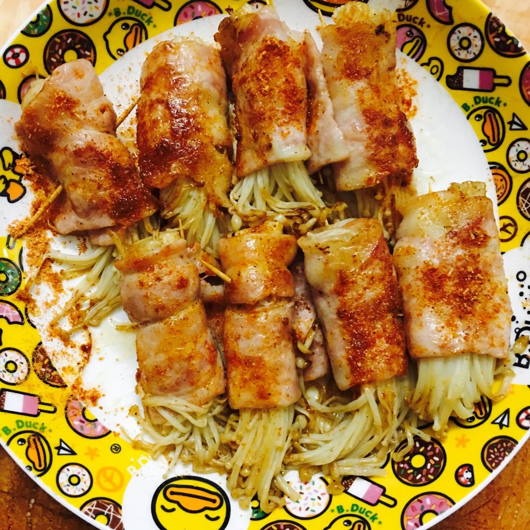培根金针菇卷