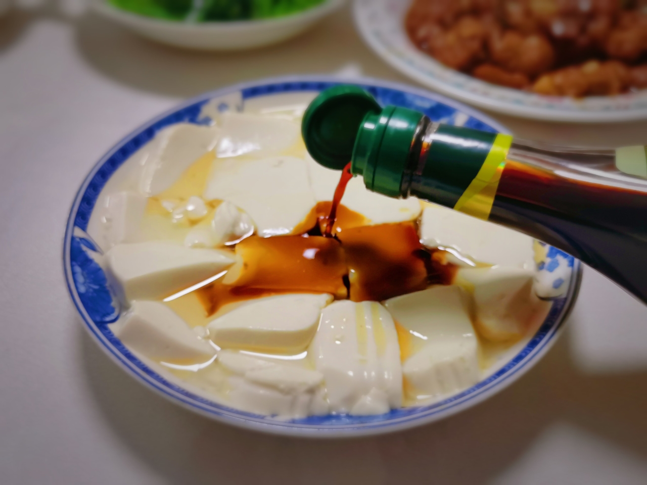 清蒸豆腐蘸白灼汁
