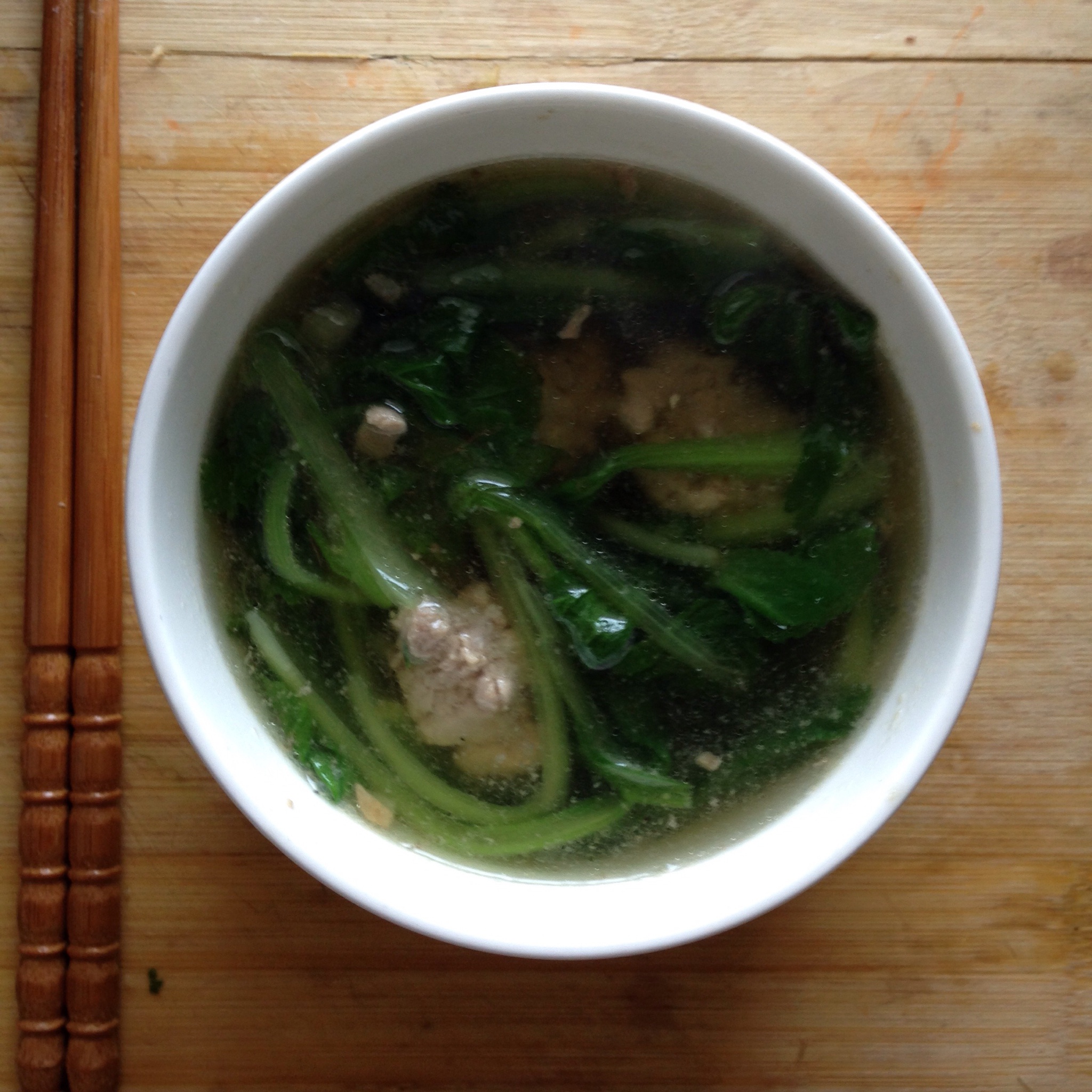 翡翠生汆丸子汤