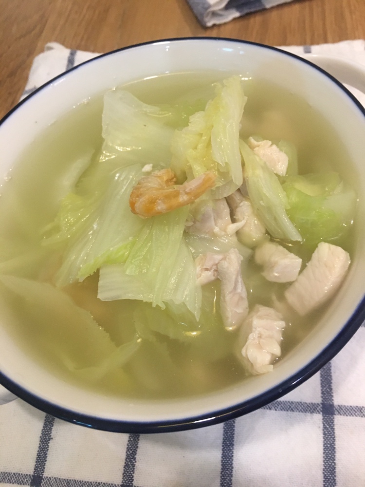 暖暖冬日鲜甜清淡鸡胸白菜菜汤的做法