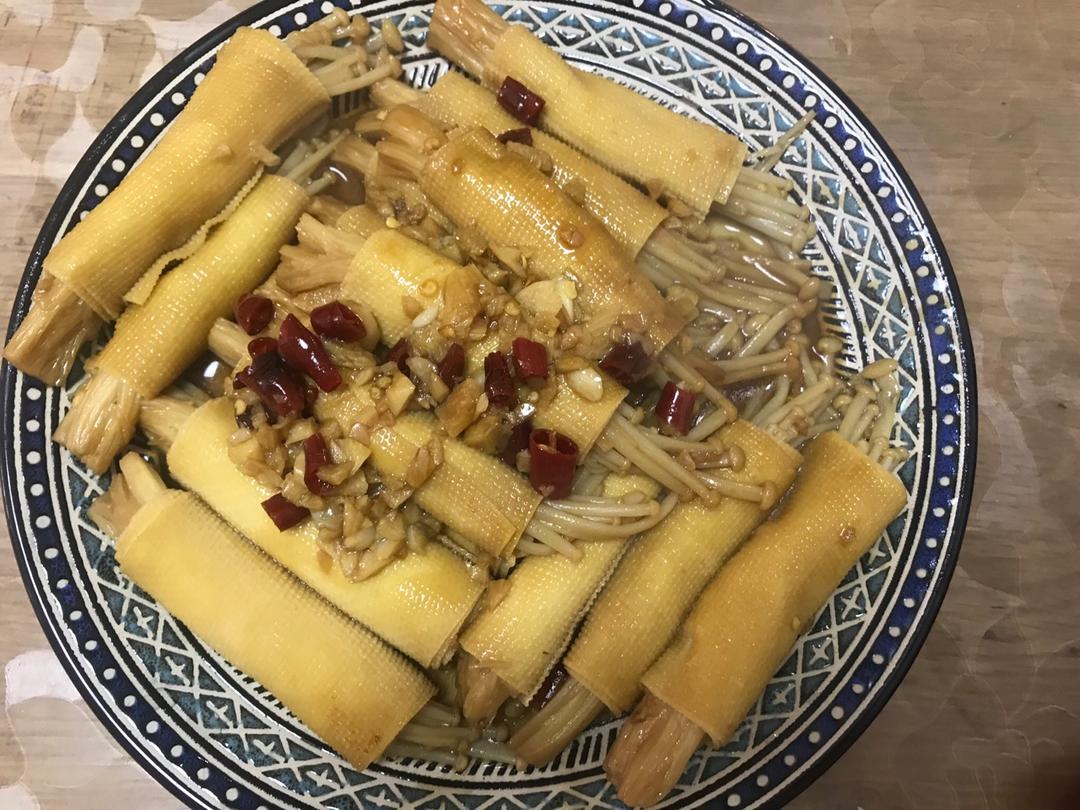神仙减脂餐🔥好吃到跺脚的金针菇豆皮卷～给肉都不换！