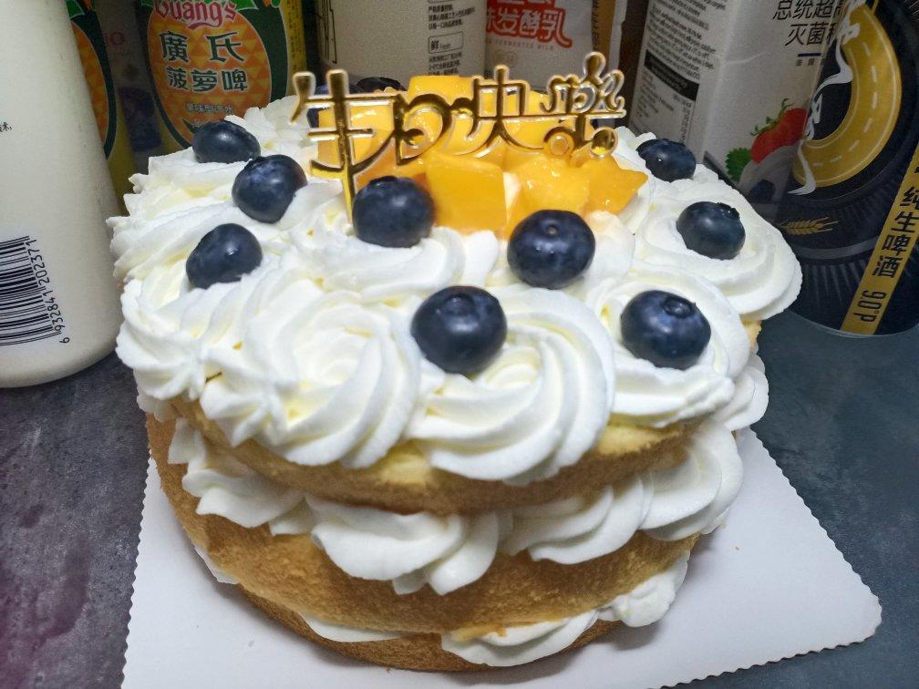 简单奶油蛋糕水果裸蛋糕