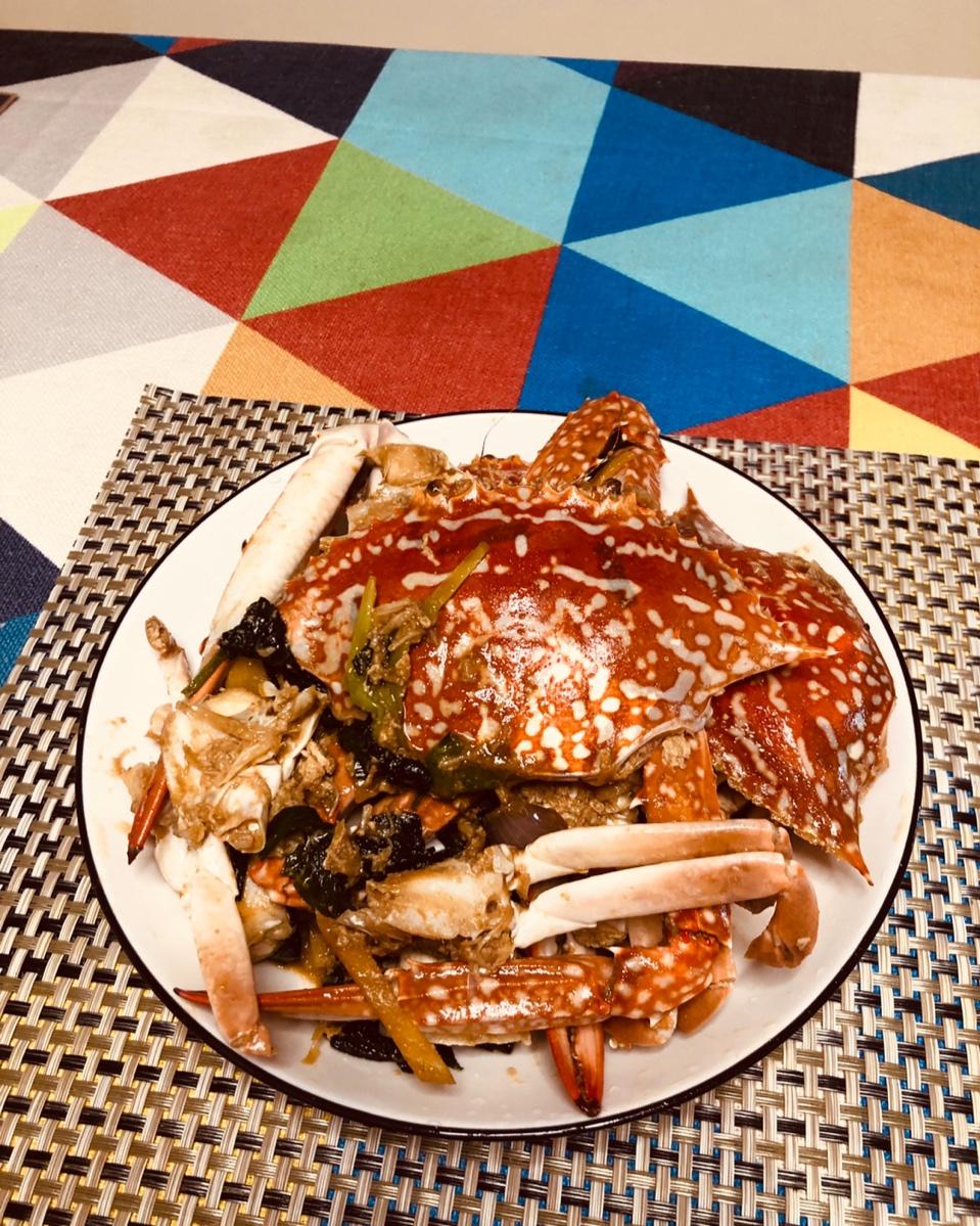 姜葱炒花蟹