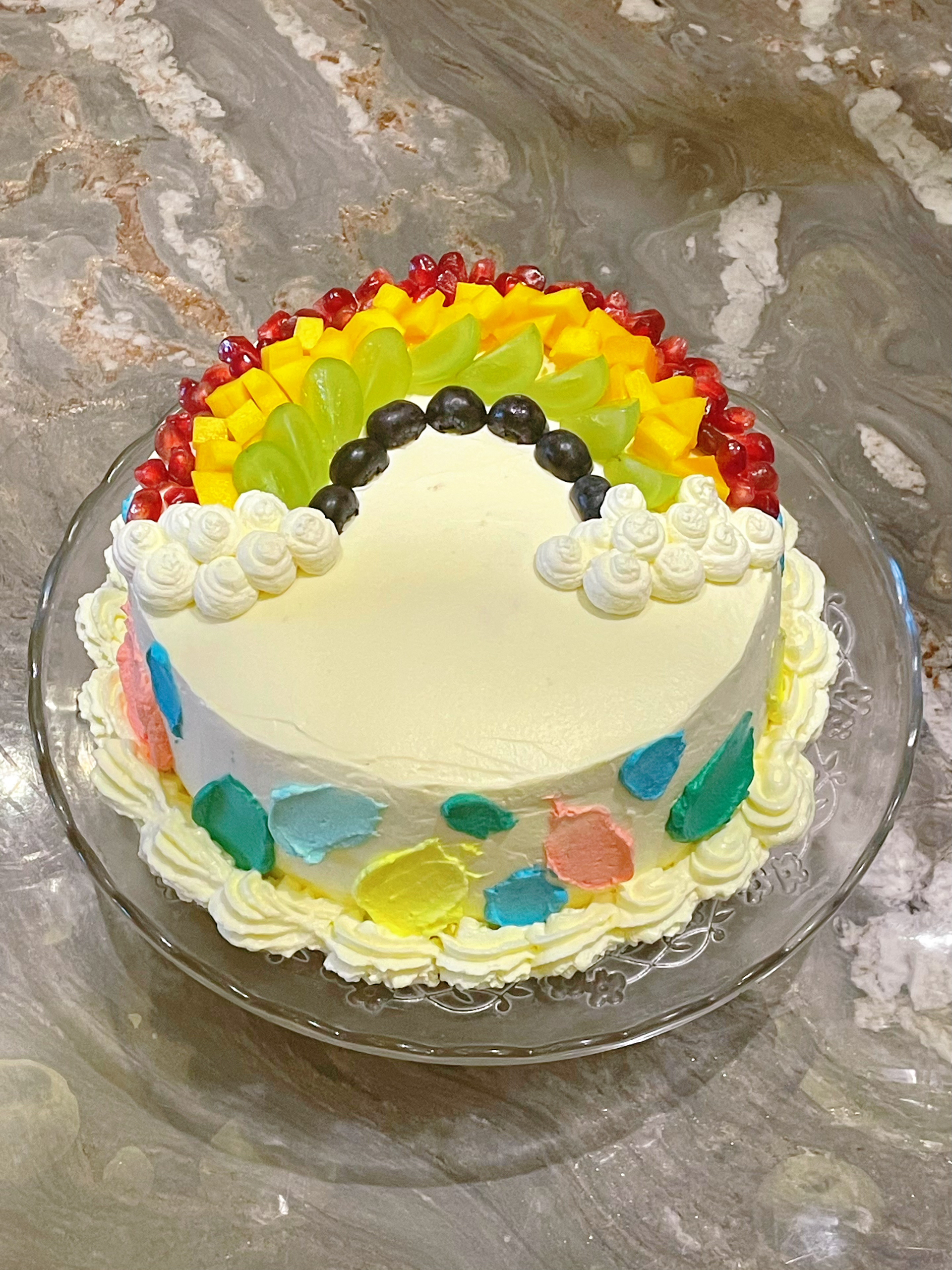 水果彩虹🌈生日蛋糕🎂的做法 步骤6