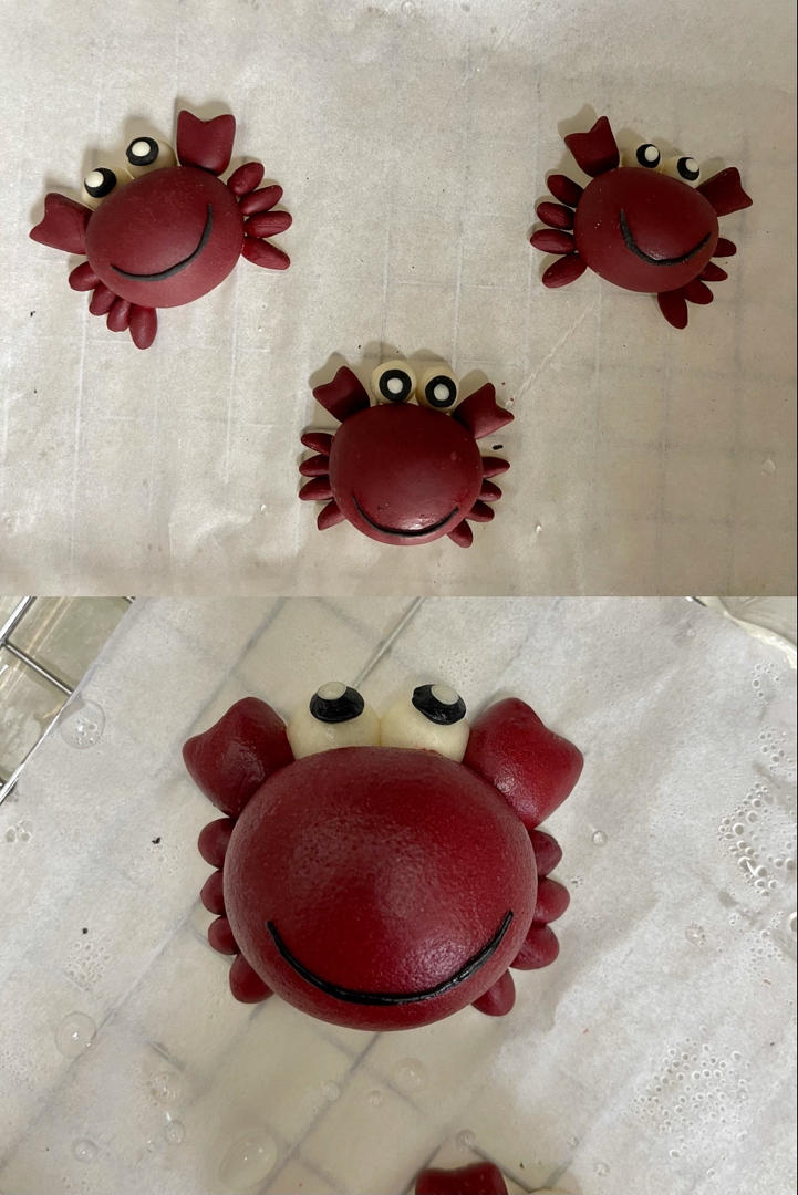 bobo_guo做的卡通馒头螃蟹造型牛奶馒头