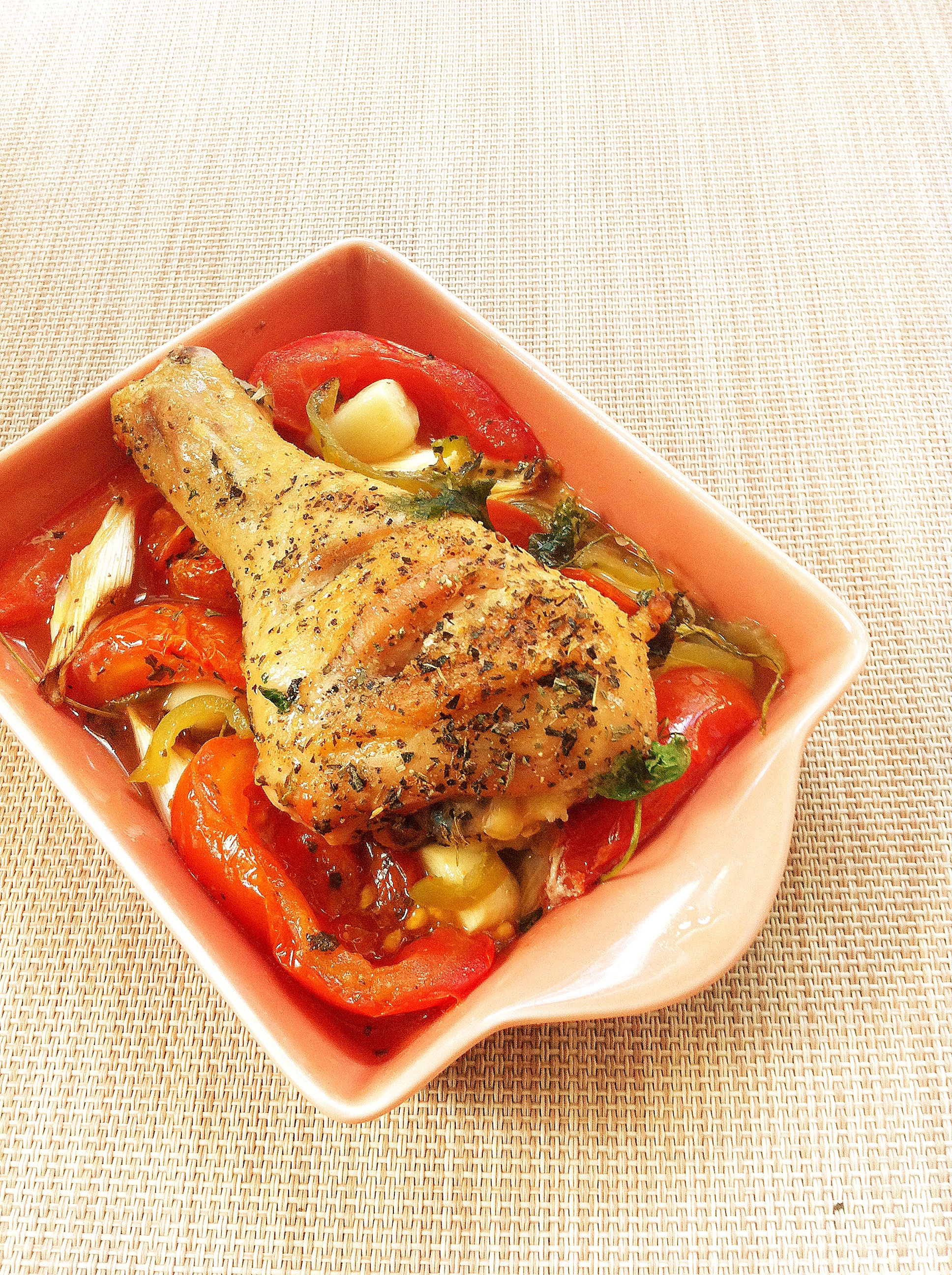 香蒜蕃茄烤鸡腿