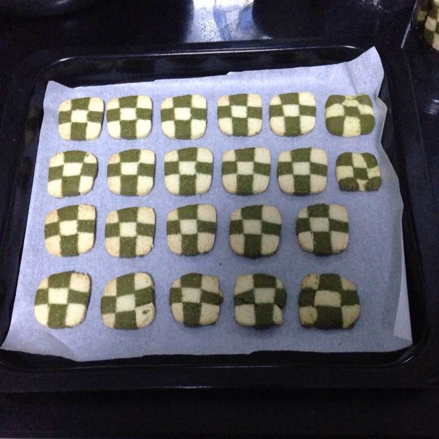 香草抹茶饼干（棋盘饼干