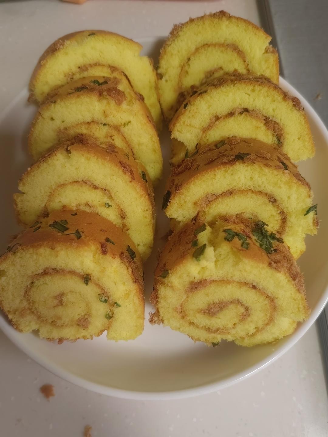 香葱肉松肥蛋糕卷～