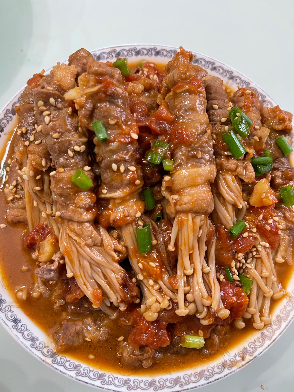 ㊙️米饭杀手‼️爆好吃茄汁金针菇肥牛卷！上桌全抢光！