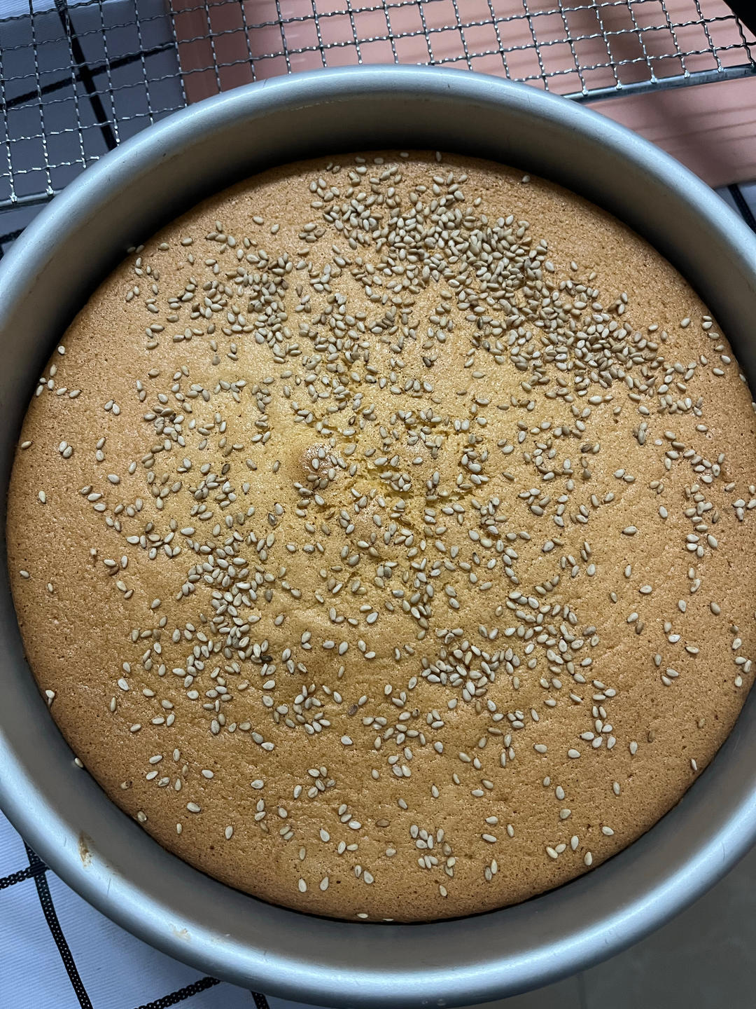 蜂蜜（芝麻）戚风蛋糕（消耗蜂蜜）八寸