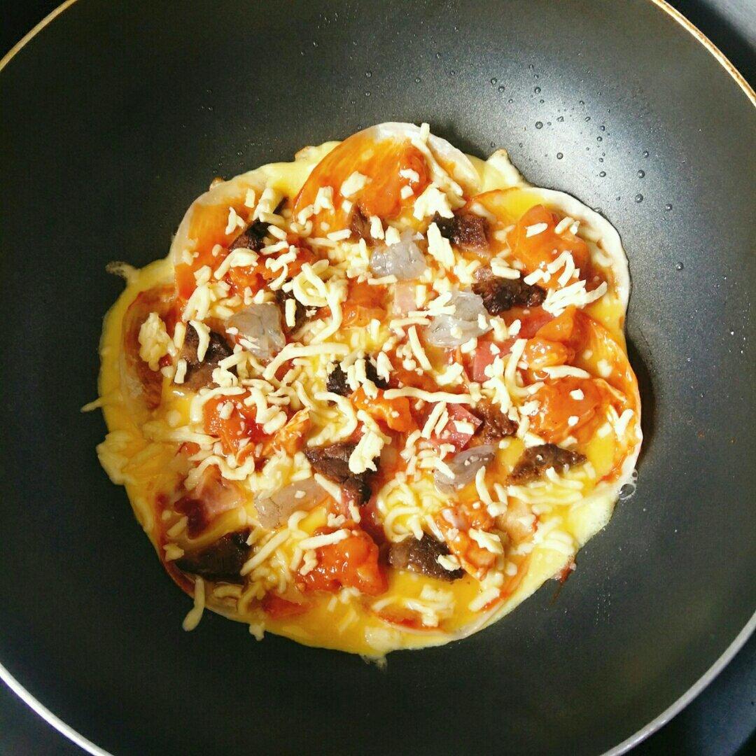 大人小孩都爱的饺子皮披萨