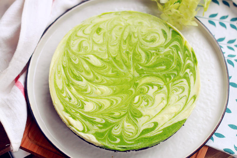 免烤式抹茶大理石乳酪蛋糕的做法